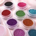 Storage Box   3D Fashion Caviar Nails Art New 12 Colors Mini Beads Manicures or Pedicures Nail Art Hot Sales