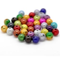 100 X Mixed Acrylic Miracle Beads 8 mm