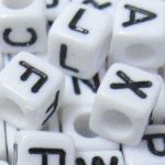 104 pieces 6mm Mixed Alphabet Letter Beads - A Class
