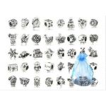 40 Pc Antique Silver Plated Oxidized Metal Beads Charms Set Mix Lot - Compatible with Pandora Biagi Troll Chamilia Bracelets