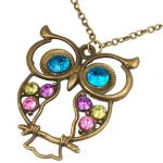 Vintage Jewellery - Vintage Jewelled Enchanted Owl Necklace