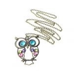 Vintage Style Beautiful Retro Bronze Owl Pendant Necklace