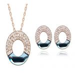 Blingery austria crystal high quality guarantee nice charm jewelry set pendant necklace and earring gift for girls