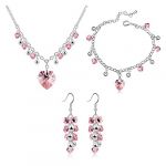Blingery Austria Crystal Nice Jewelry Set One Pair Earrings And Pendant Necklace Bracelet High Quality Guarantee Elegant Jewelry Gift