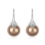 Blingery Fashion Platinum-plated Alloy Pearl Pendant Earrings Jewelry High Qualitiy Guarantee One Pair