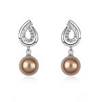 Blingery One Pair Earring For Girls Elegant Style Earrings Pearl Pendant High Qualitiy Quarantee