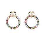 Blingery plainum plated alloy jewelry earring austria crystal one pair earring high quality guarantee nice jewelry gift