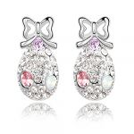 Blingery Plainum Plated Alloy Jewelry Earrings Austria Crystal One Pair Earring Elegant Charm For Girls High Quality Guarantee