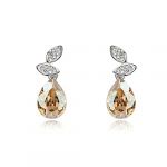 Blingery Plainum Plated Alloy One Pair Earring Yellow Austria Crystal Jewelry Earring Nice Gift High Quality Guarantee