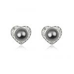 Blingery Platinum-plated Alloy Black Pearl Earrings High Qualitiy Guarantee Fashion Earrings Nice Jewelry Earrings One Pair