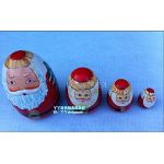 NEW 4 4PCS Wooden Santa Claus Russian Nesting Doll Matryoshka Merry Christmas Gift