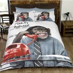 Monkey Themed Animals Double Quilt Duvet Cover & 2 x P/case Bedding Bed Set New
