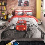 LONDON BUS BRIDGE PREMIUM DOUBLE BED DUVET QUILT COVER BEDDING SET +PILLOW CASES