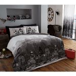 London Zoom Grey King Duvet Cover & Pillowcase Set
