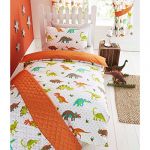 Dinosaurs & Stars Boys Double Quilt Duvet Cover & 2 x Pillowcase Bedding Bed Set