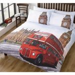 London Bus King Size Duvet Quilt Cover & 2 Pillowcase Bedding Set Vintage Design