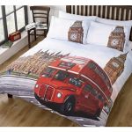 London Bus King Size Duvet Quilt Cover & 2 Pillowcase Bedding Set Vintage Design