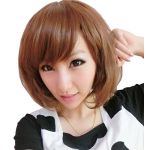 New Fashion Women Lady Short straight Hair Full Wigs Cosplay Wigs Party Light Brown