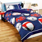 Football Single Duvet Cover and Pillowcase Set - Blue