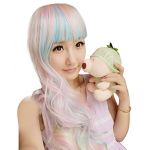 New Lolita Harajuku wavy curly Hair Anime Full Wig Wigs Cosplay Party Mixed Color