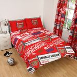 Arsenal FC Patch Double Duvet Cover Set + 34 Piece Arsenal FC Wall Stickers
