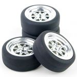 NEW RC Flat Drift Tires Wheel Rim Hub HSP PP0106+PP0338 For 1:10 On-Road Car 4 Pcs