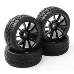 NEW style Rubber Tires For HPI RC 1:10 Flat Racing On Road Car PP0150+C12NK
