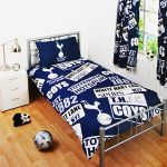 Tottenham FC Single Duvet Cover Bedding Set Patch Design + Colour Changing Football Light