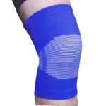 White striped blue elastic knee sleeve support brace