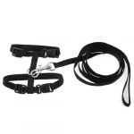 trigger hook adjustable pet cat harness halter leash, 121 cm, black