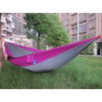 Portable Parachute Nylon Fabric Hammock for two persons Travel Camping Hammock Gray and Purple