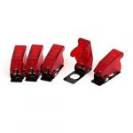 Plastic 12mm Toggle Switch Safety Cover Protector Cap Guard 5pcs Red