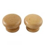 Wood Made Round Screw Type Pull Knobs for Drawers 2pcs