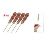 4 Pcs x Red Nonslip Wooden Handle Leather Canvas Sewing Awl Tool 4.9