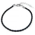  10 X Black Leather Bracelet Cord Fits Charm Beads 0.12 HOT