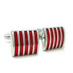 5-Strip Red Enamel Cufflinks