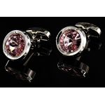Red Round Crystal Stainless Steel French Mens Shirt Wedding Groom Gift Business Cuff Links Cufflinks Attire