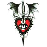 Removable 3D Sword Peg Eye Totem Tattoo Stickers Temporary Transfer Body Art Stickers Waterproof Non-toxic