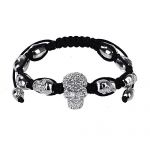  Unisex Bracelet Cord Leather Braided Rope Skull Adjustable Gift Punk