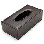  Portable Leather Rectangular Tissue Cover Box Holders Case Pumping Paper Hotel Home Car Gift Brown