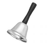  black wooden handle school silver tone handbell