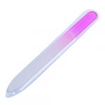  5.5 Inch Crystal Glass Nail File Double Work Sides Durable Case for Natural and Acrylic Nails--Pink