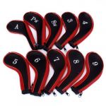  10 Golf Clubs Iron Set Headcovers Head Cover Red/Black