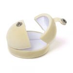  1 x Velvet Ring Earring Jewelry Display Storage Box Gift Case - Beige Egg Shape