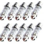  10x 36mm 6 LED Pure White Car Festoon Interior Dome C5W Light Lamp Bulb DC 12V