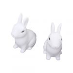  2Pcs Color Changing Cute Rabbit-Shaped LED Night Light Decoration Bedside Lamp