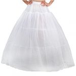 White A-Line 3 Hoop 2 Layer Bridal Wedding Gown Dress Slip Underskirt Petticoat