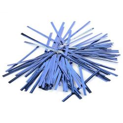  100 Pcs Blue Metallic Plastic Twist Ties for Cello Lollipop Candy Bags Bakery
