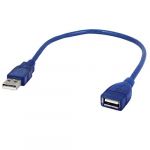  30cm Blue USB 2.0 Type A Female to Male AF-AM Extension Cable Cord