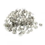  100Pcs Silver Tone Corkboard Photo Push Pins Thumb Tacks